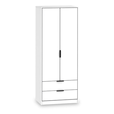 Asher White 2 Door 2 Drawer Double Wardrobe