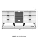 Asher White Large 6 Drawer Sideboard Cabinet dimensions