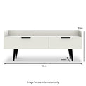 Asher White 2 Drawer Media TV Console Unit dimensions