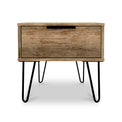 Moreno Rustic Oak 1 Drawer Bedside Table Cabinet from Roseland Furniture