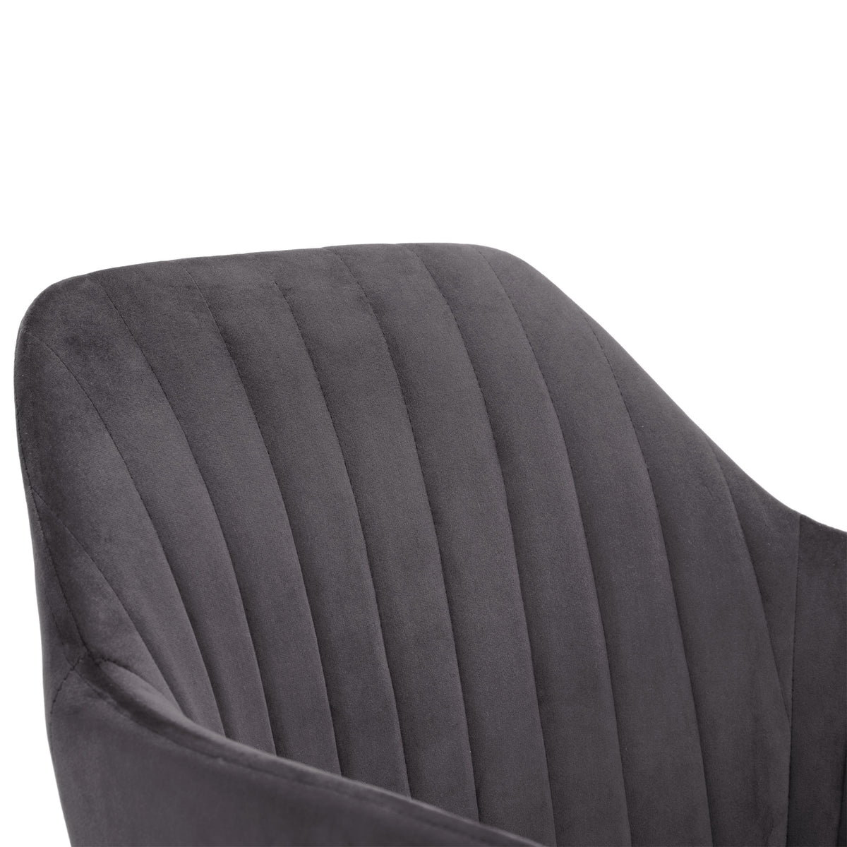 Malvern Grey Velvet Swivel Office Chair