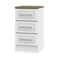Talland White 3 Drawer Bedside Cabinet from Roseland