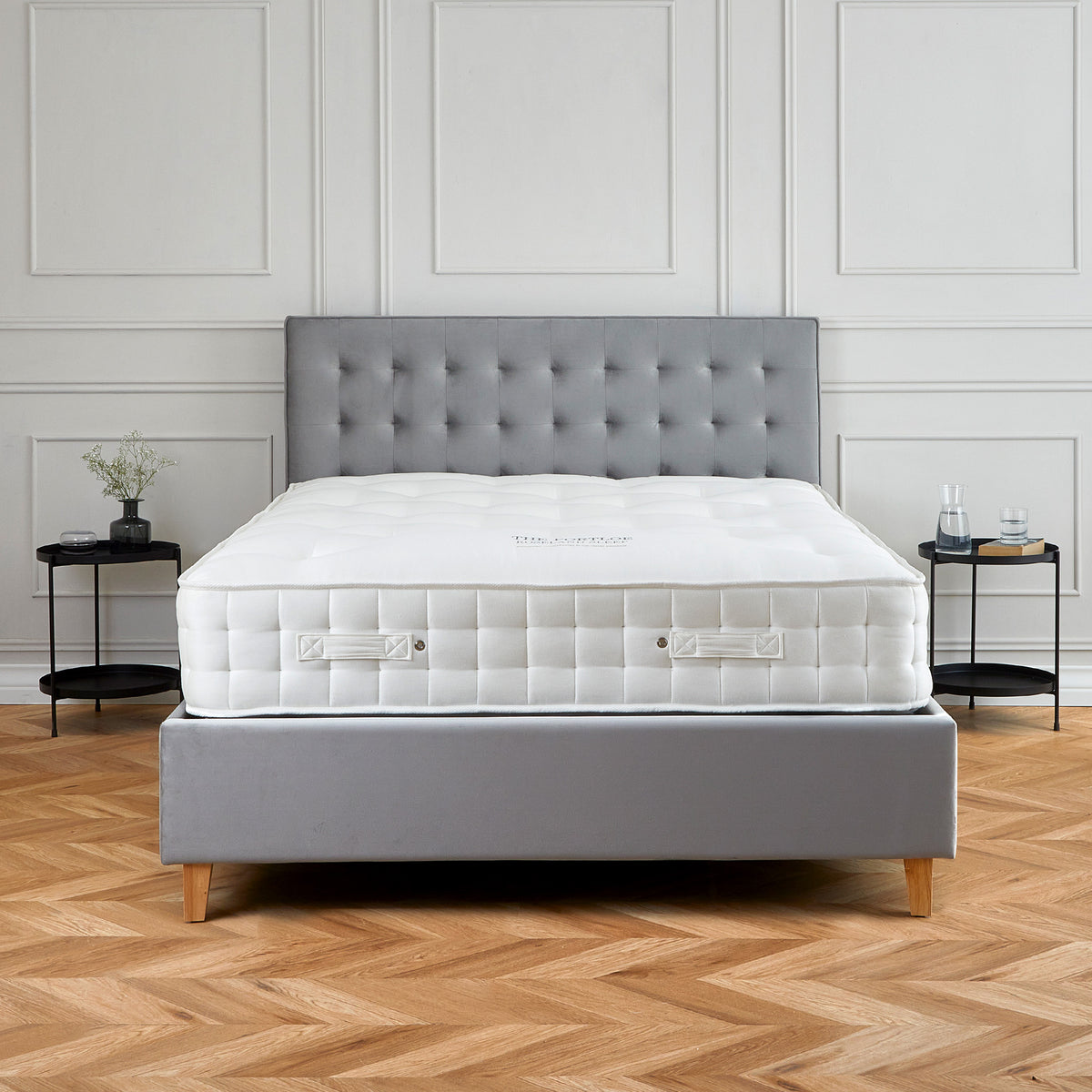 Kia Grey Velvet Ottoman Storage Bed Frame from Roseland