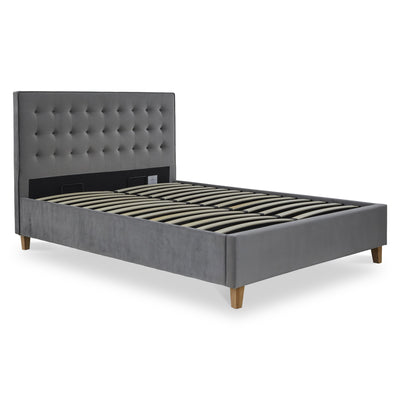 Kia Velvet Ottoman Storage Bed Frame