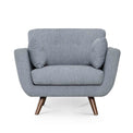 Trom Grey Scandinavian style fabric armchair by Roseland Furniture
