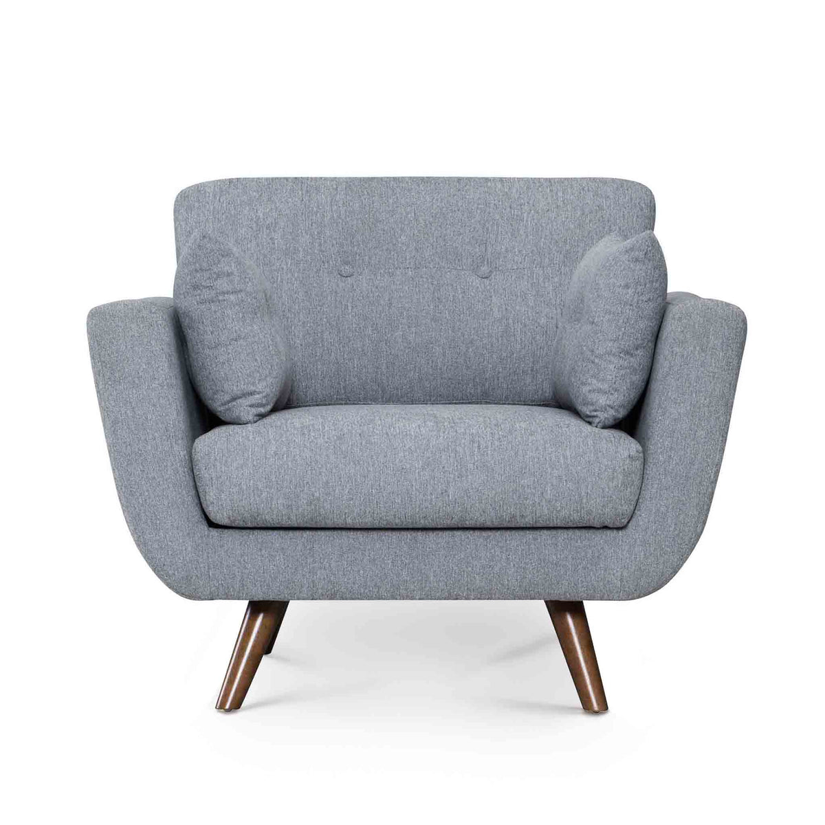 Trom Grey Scandinavian style fabric armchair by Roseland Furniture