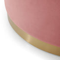Mia Velvet Footstool with gold base - Pink Blush