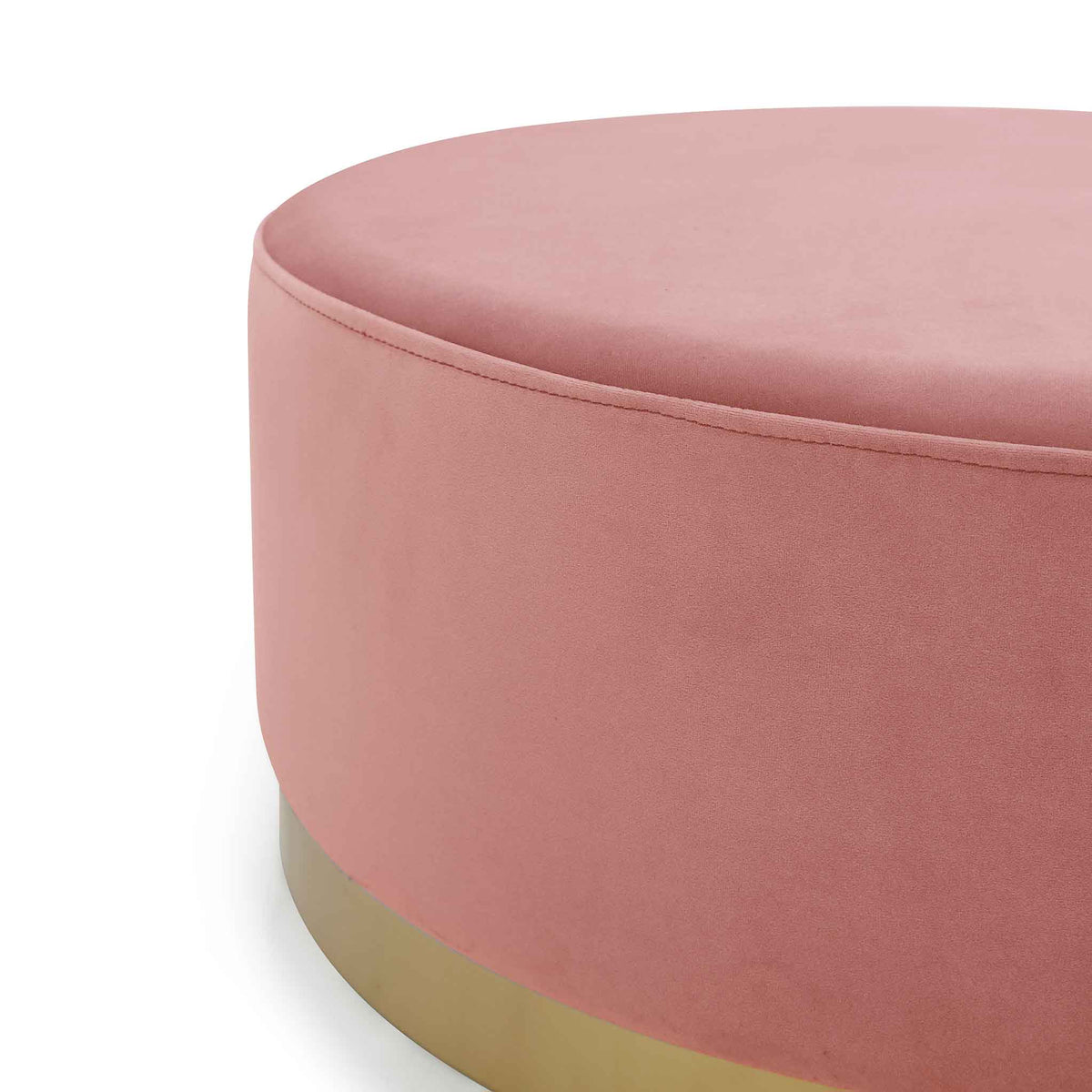 Mia Velvet Footstool - Pink Blush