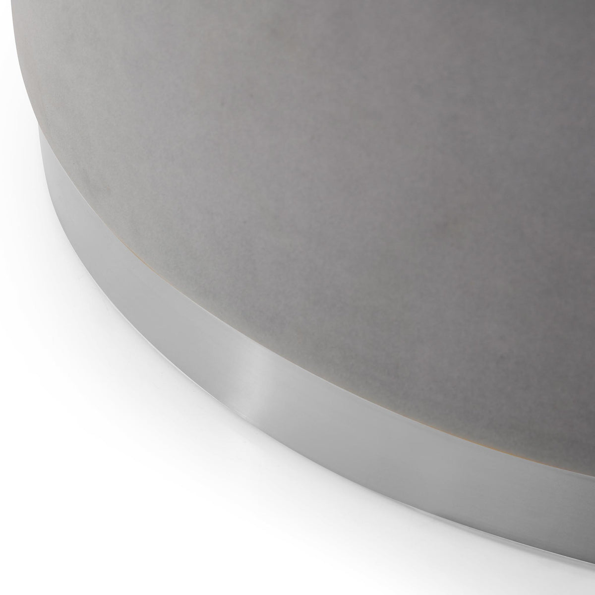 Mia Velvet Footstool with silver base - Grey