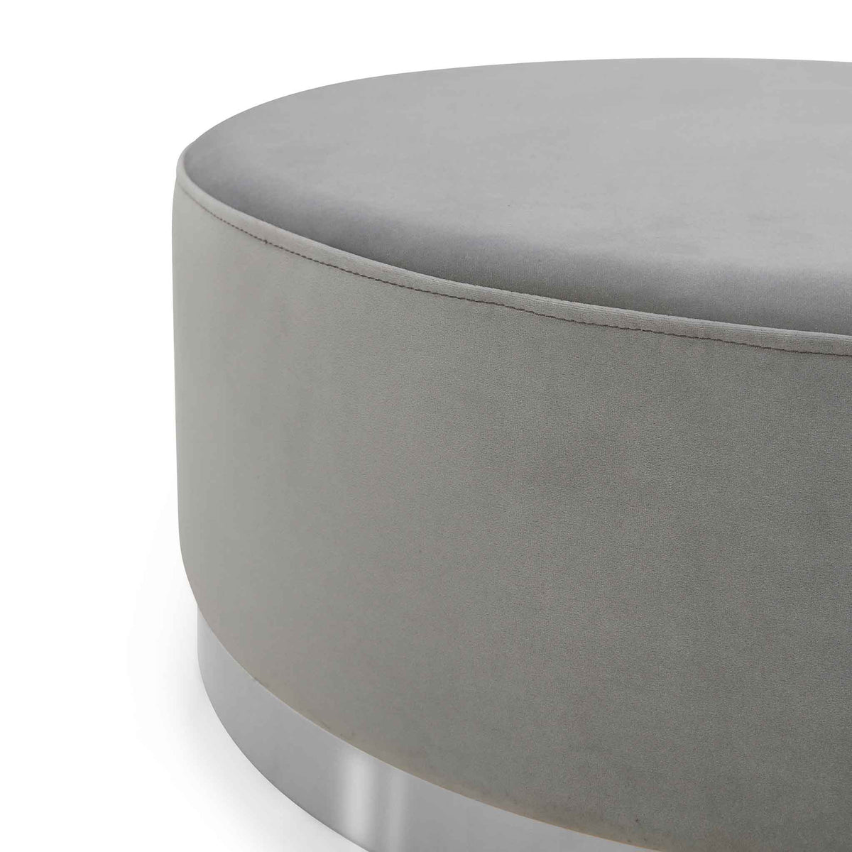Mia Velvet Footstool - Grey