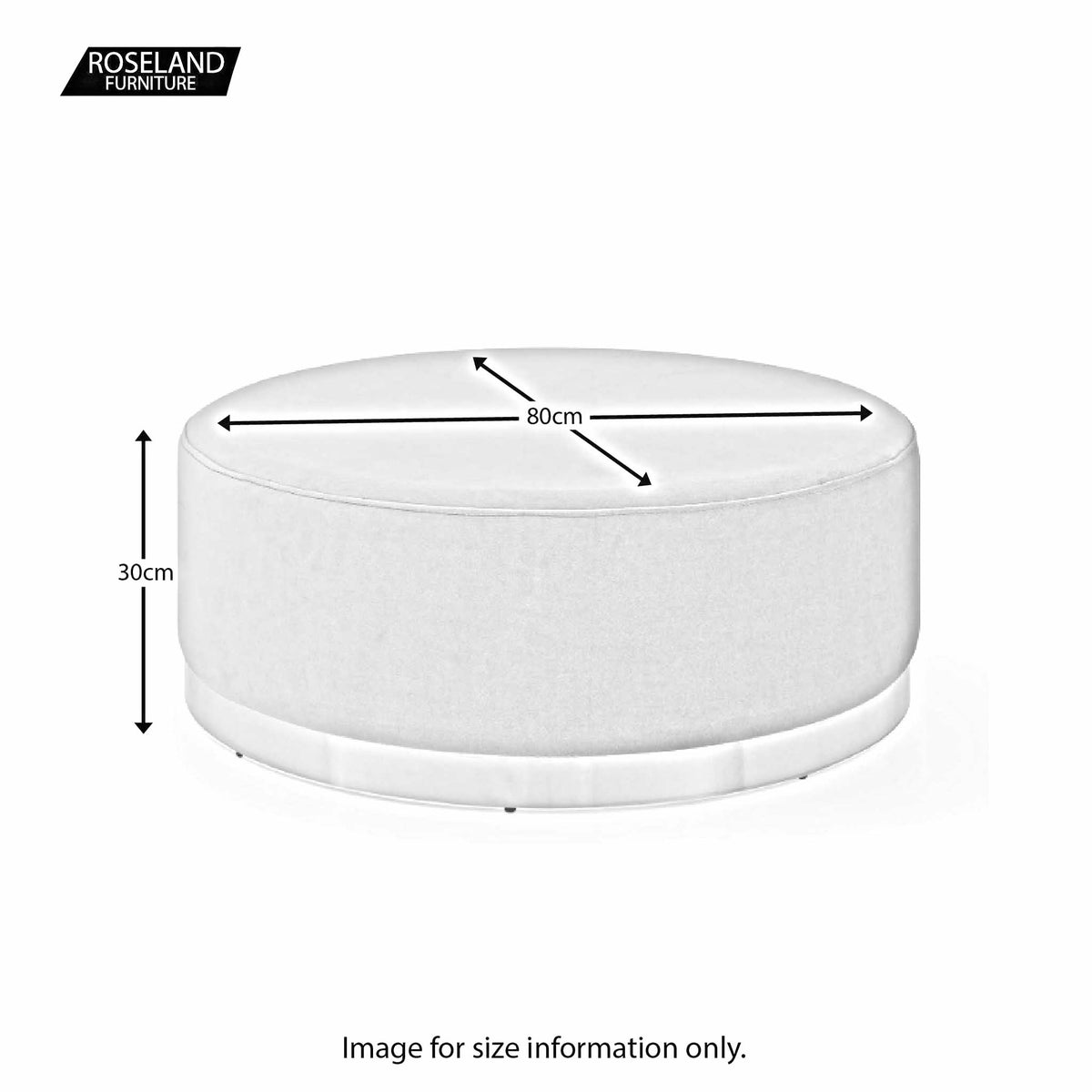 Mia Velvet Footstool - Mustard Yellow - size guide