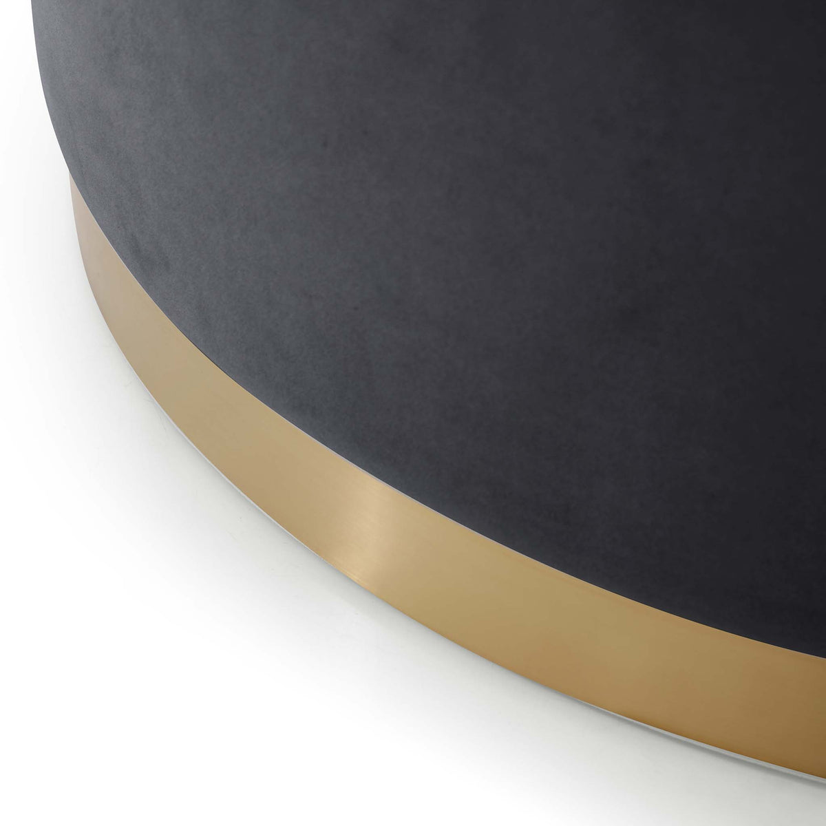 Mia Velvet Footstool with gold base - Blue Ink
