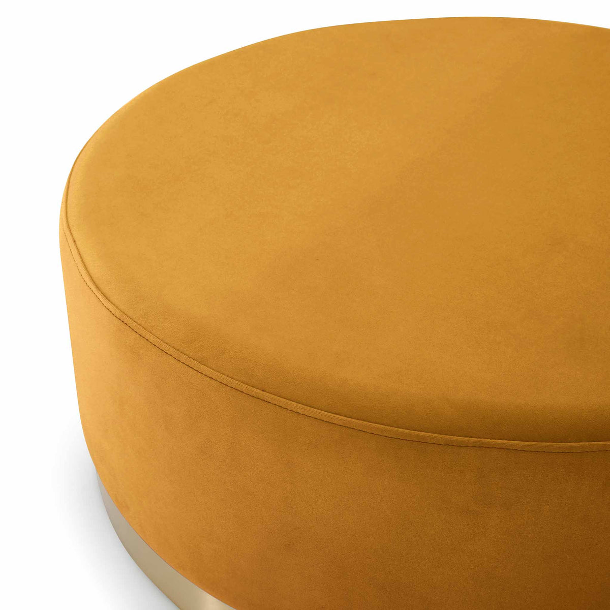 Mia Velvet Footstool - Mustard Yellow