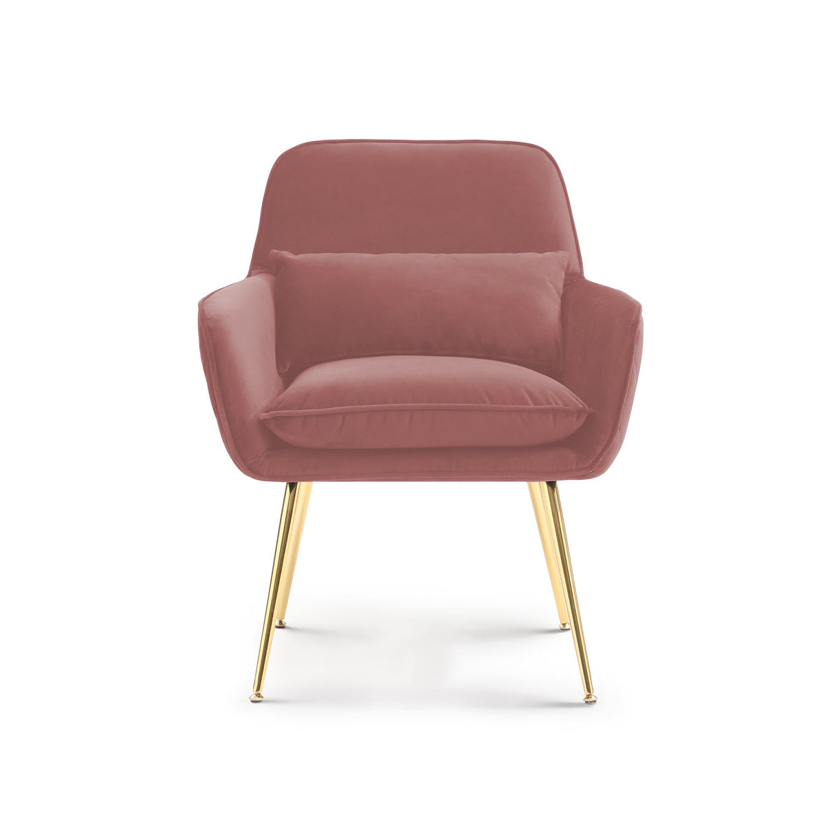 front view of the Diamond Blush Velvet Accent Chair