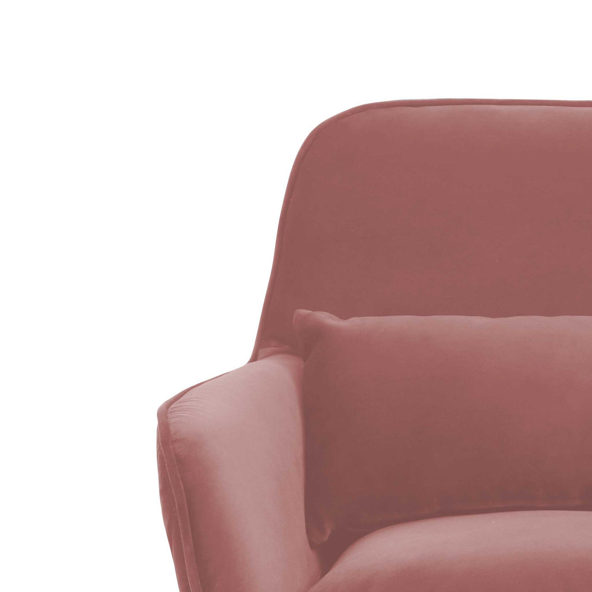 close up of the Diamond Blush Velvet Accent Chair plush upholstered cushions