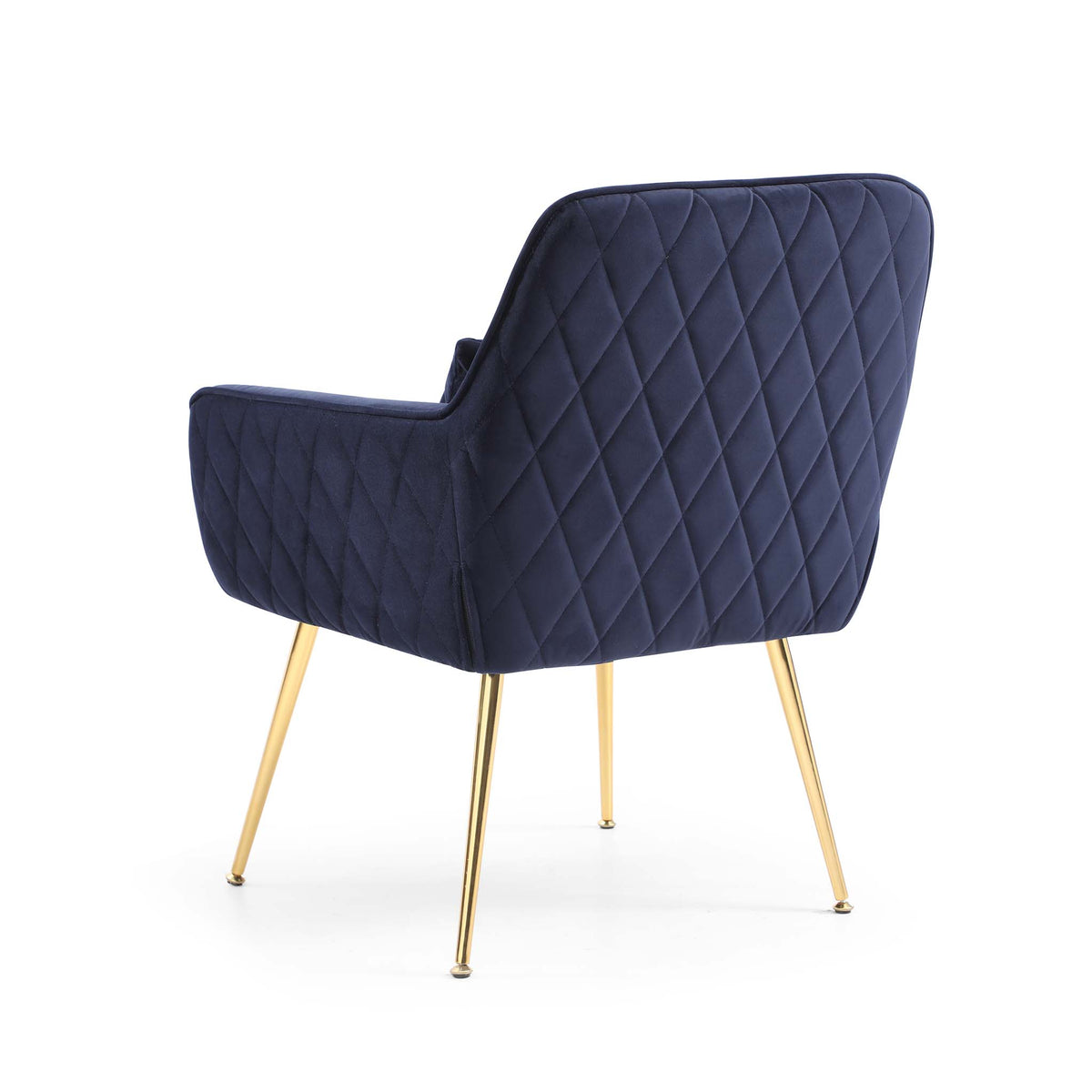 back view of the Diamond Ink Blue Velvet Accent Chair