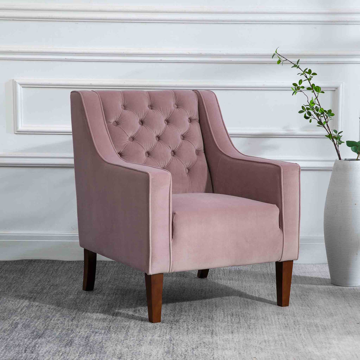 Eliza Heather Chesterfield Arm Chair - Lifestyle