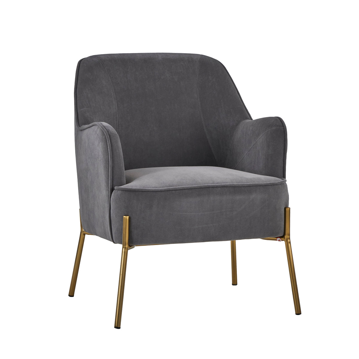 Delphine Steel Grey Velvet Glam Accent Chair from Roseland Furniture