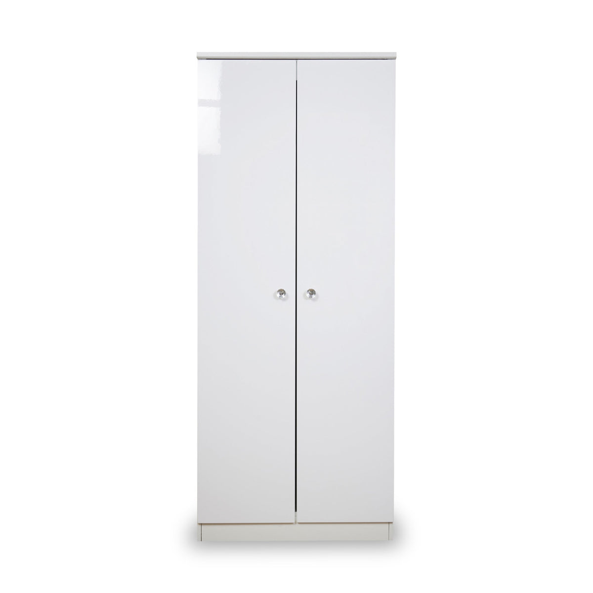 Aria White Gloss LED Lighting 2 Door Double Wardrobe from Roseland Furniture