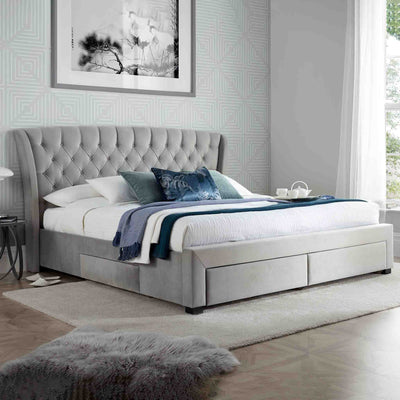 Stafford Velvet Storage Bed Frame