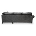 Edward Black Faux Leather Right Hand Corner Sofa from Roseland Furniture
