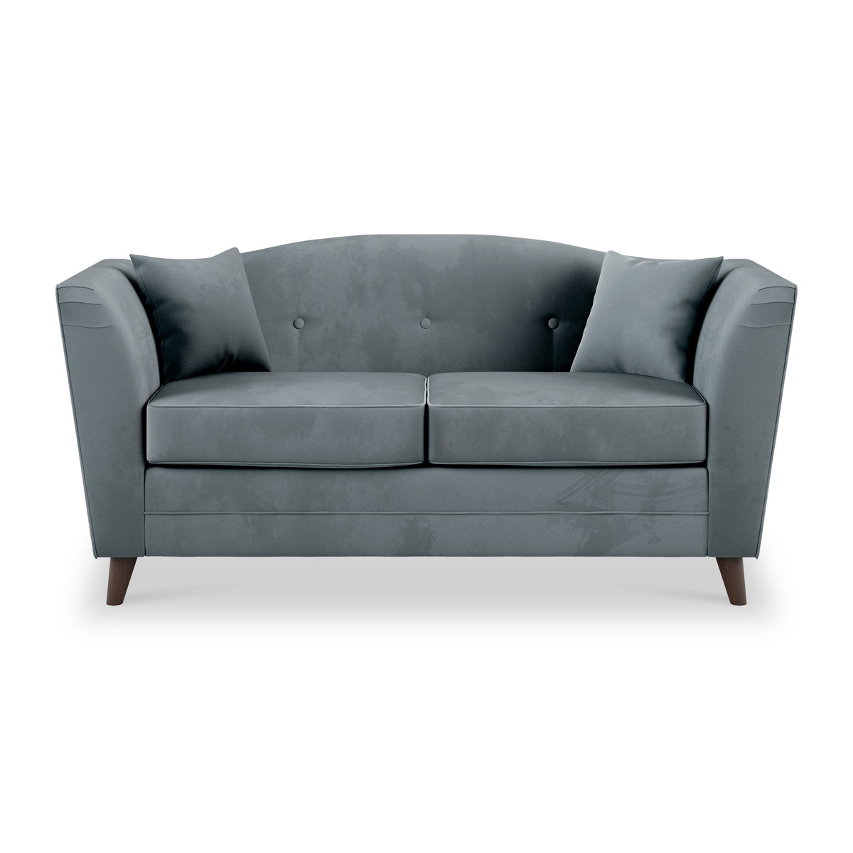 Pippa Airforce Blue Plush Velvet 2 Seater Couch