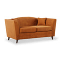 Pippa Burnt Orange Plush Velvet 2 Seater Sofa from Roseland Furniture