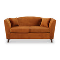 Pippa Burnt Orange Plush Velvet 2 Seater Couch