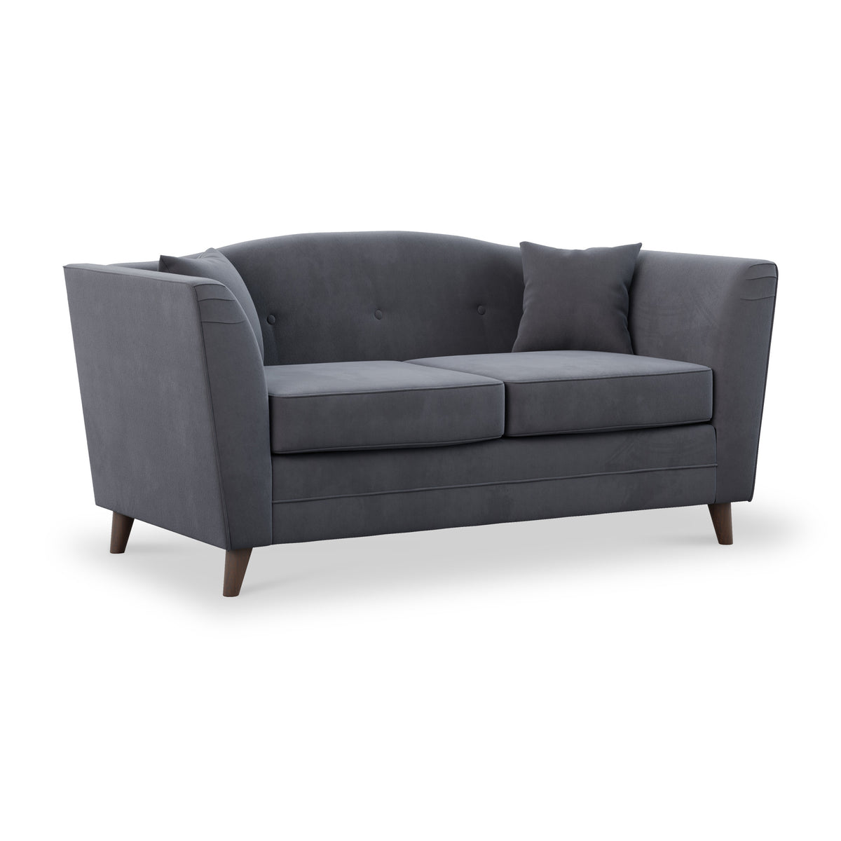 Pippa Steel Grey Plush Velvet 2 Seater Sofa from Roseland Furniture