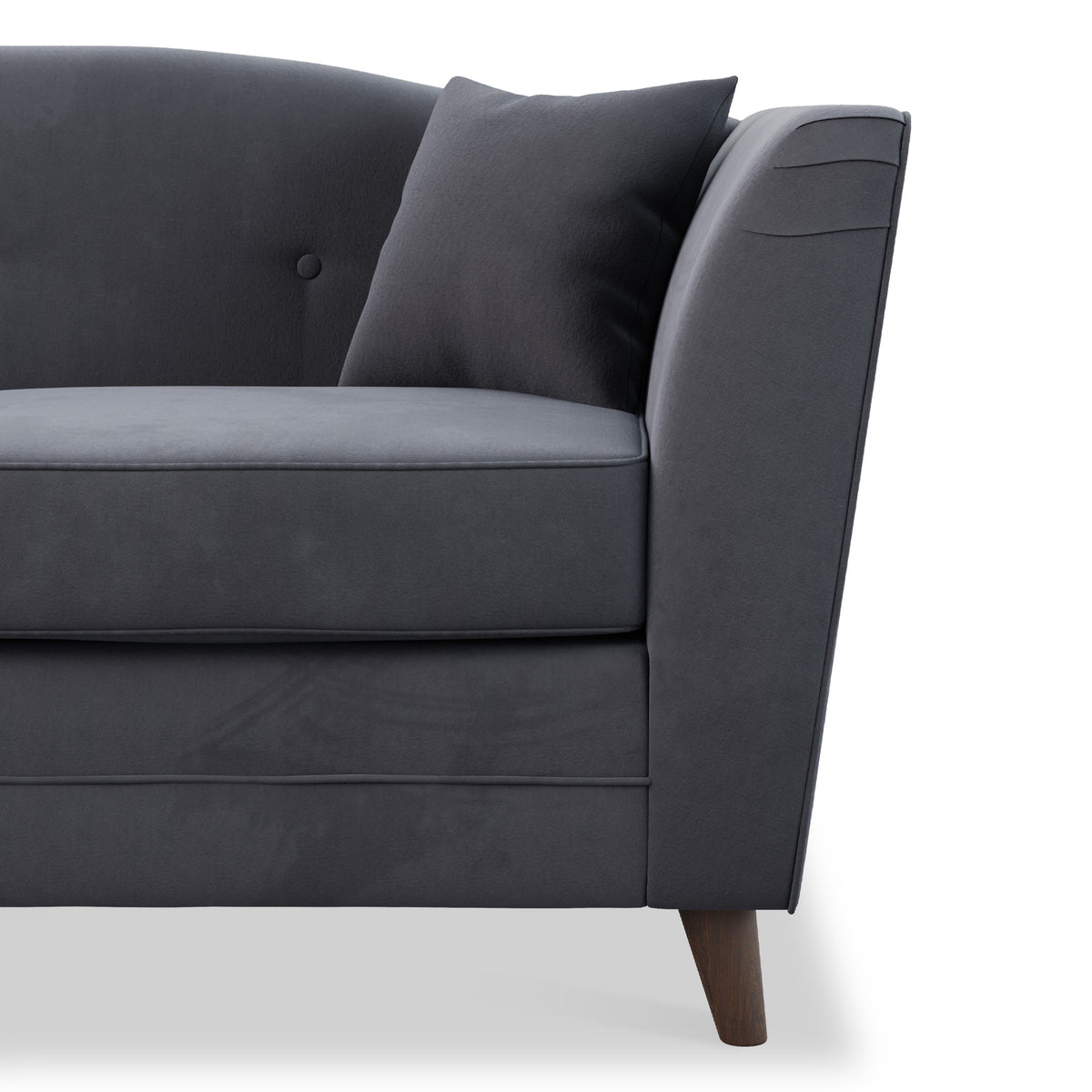 Pippa Steel Grey Plush Velvet 2 Seater Sofa from Roseland Furniture