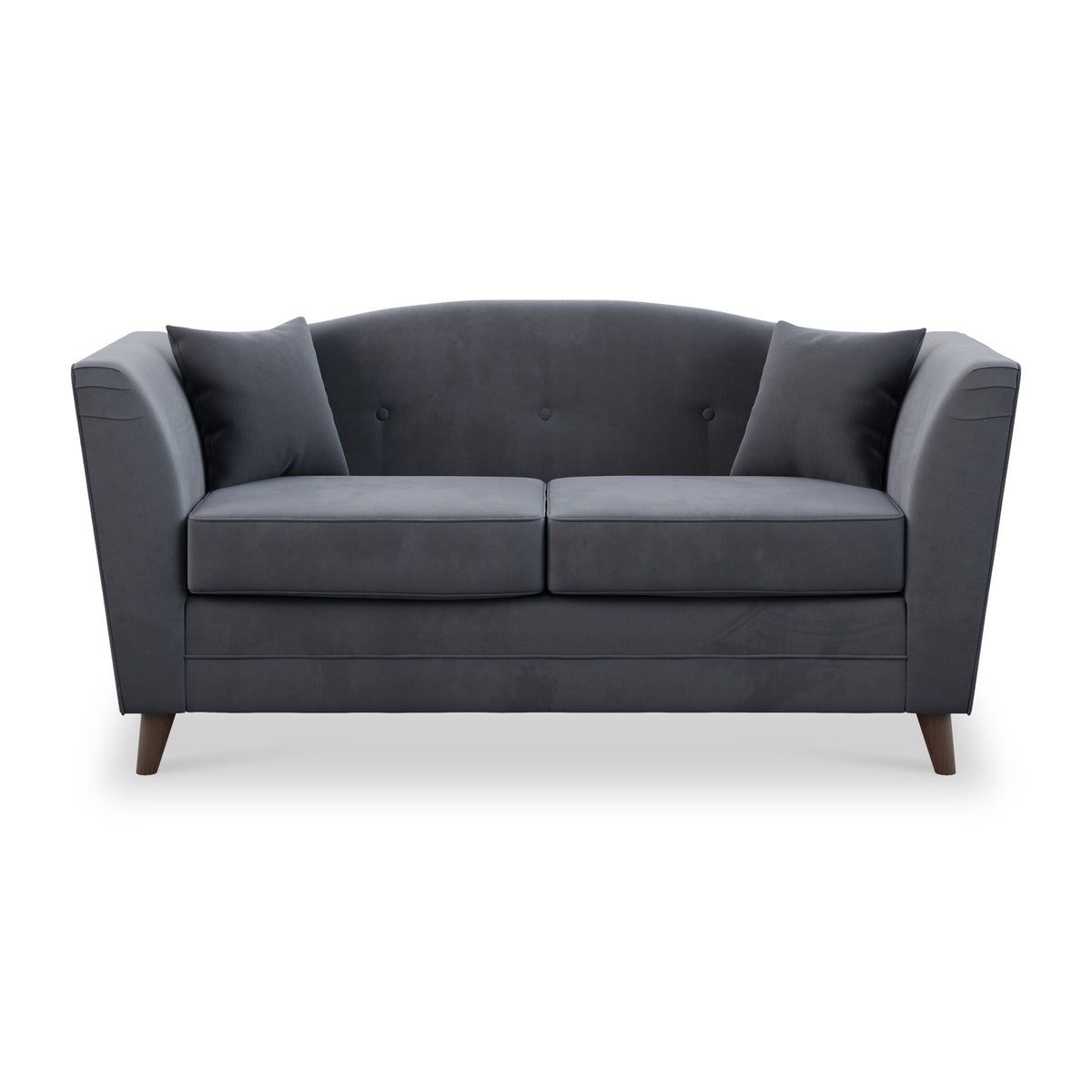 Pippa Steel Grey Plush Velvet 2 Seater Couch