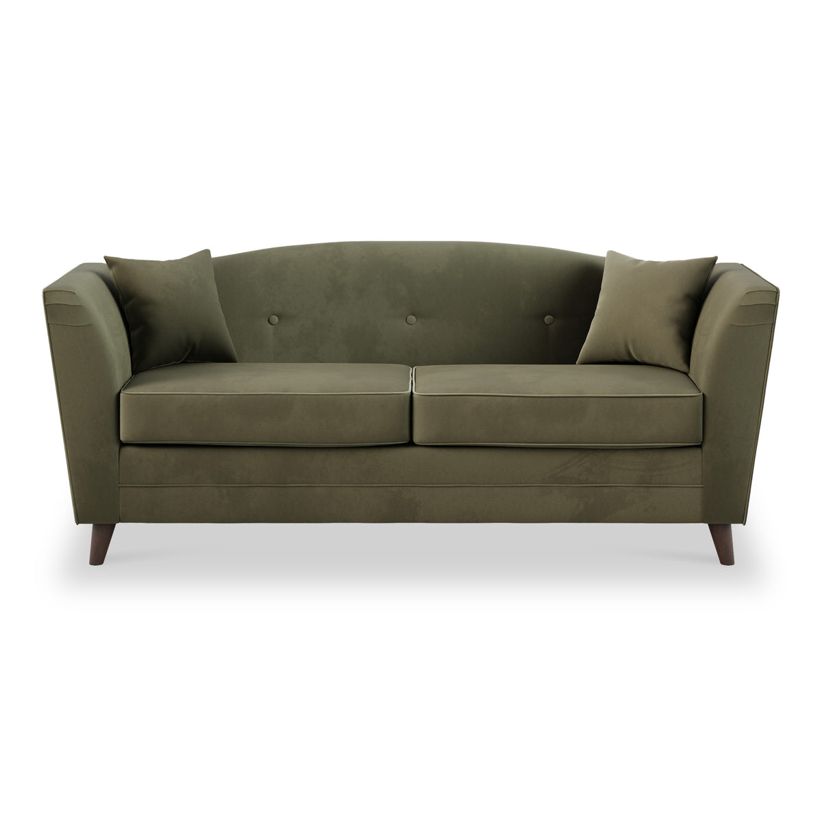 Pippa Fern Green Plush Velvet 3 Seater Couch