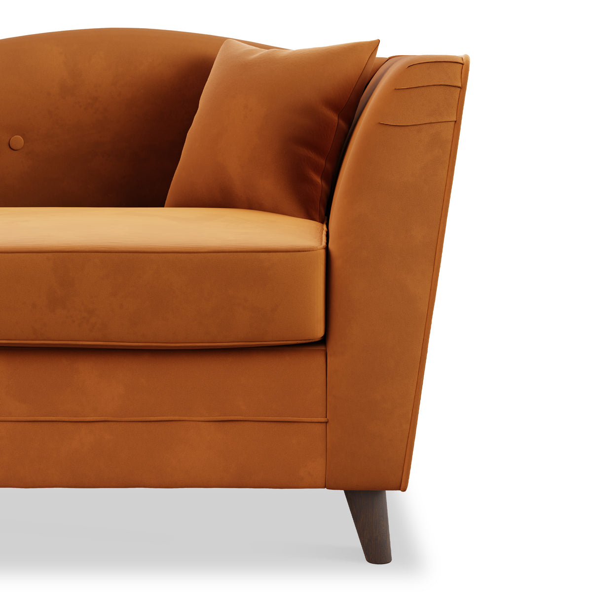 Pippa Burnt Orange Plush Velvet Snuggler Armchair