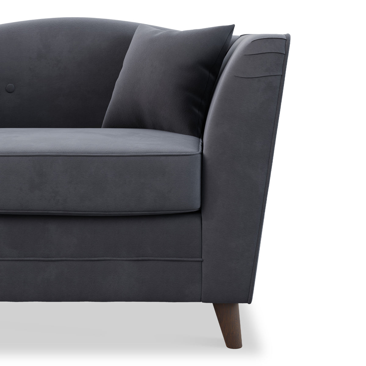 Pippa Steel Grey Plush Velvet Snuggler Armchair