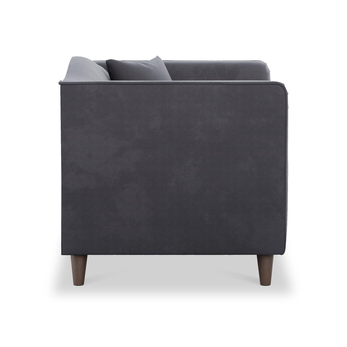 Pippa Steel Grey Plush Velvet Snuggler Armchair