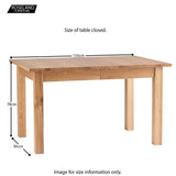 Dimensions closed - Falmouth Oak Large Extending Table