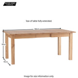 Dimensions extended - Falmouth Oak Large Extending Table