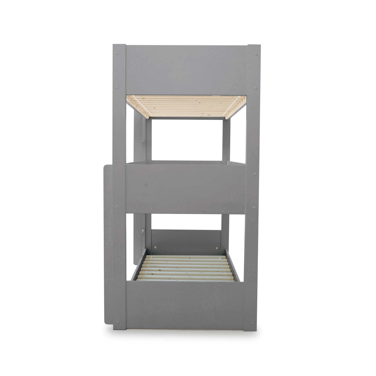 side view of the Trio Grey 3 Sleeper Wooden Bunk Bed