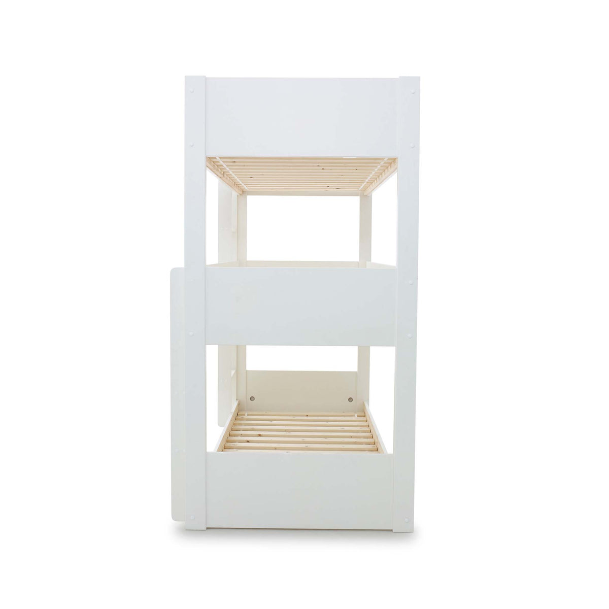 side view of the Trio White 3 Sleeper Wooden Bunk Bed