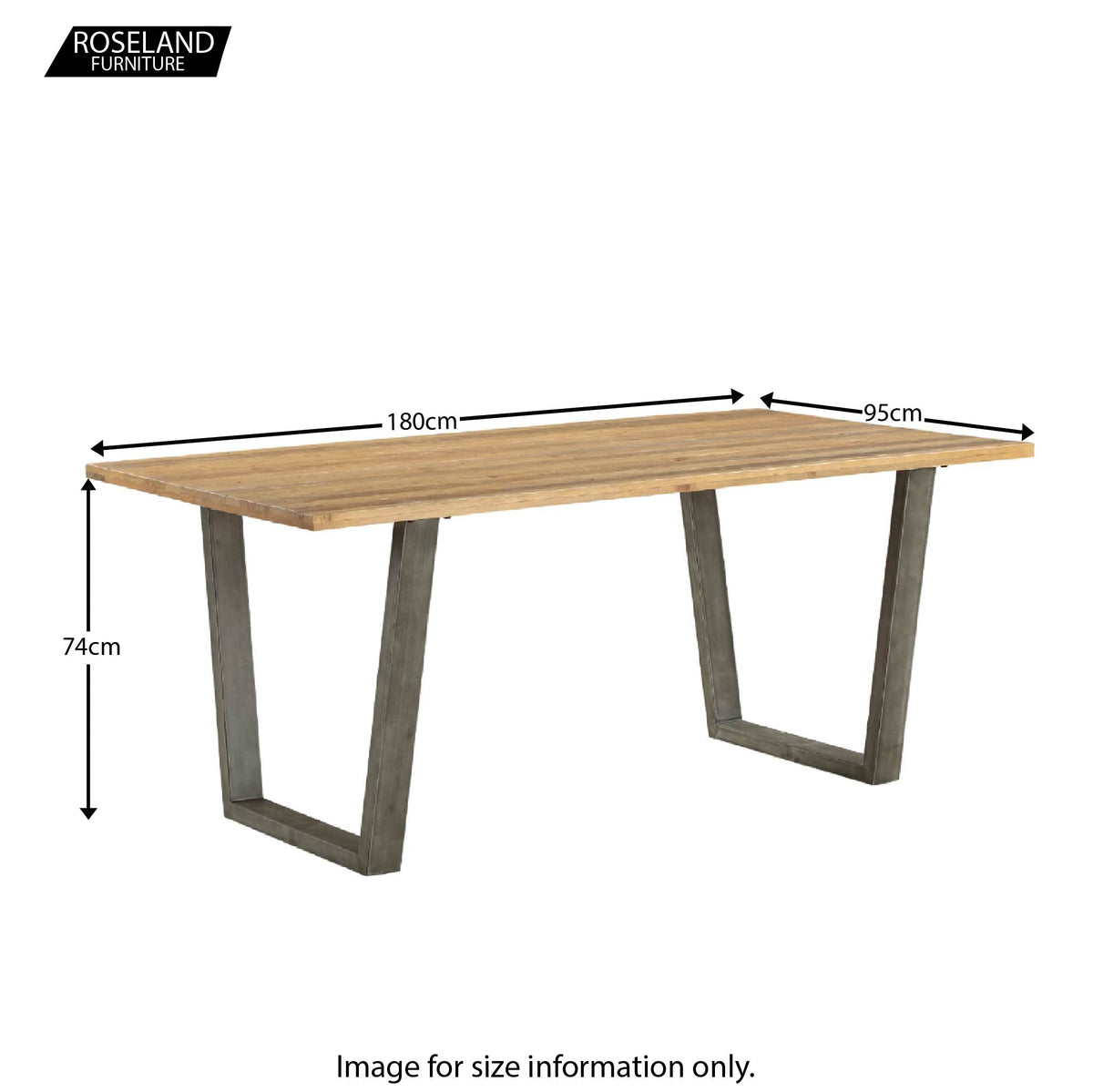 Dimensions for  Urban Elegance Reclaimed Wood Dining Table