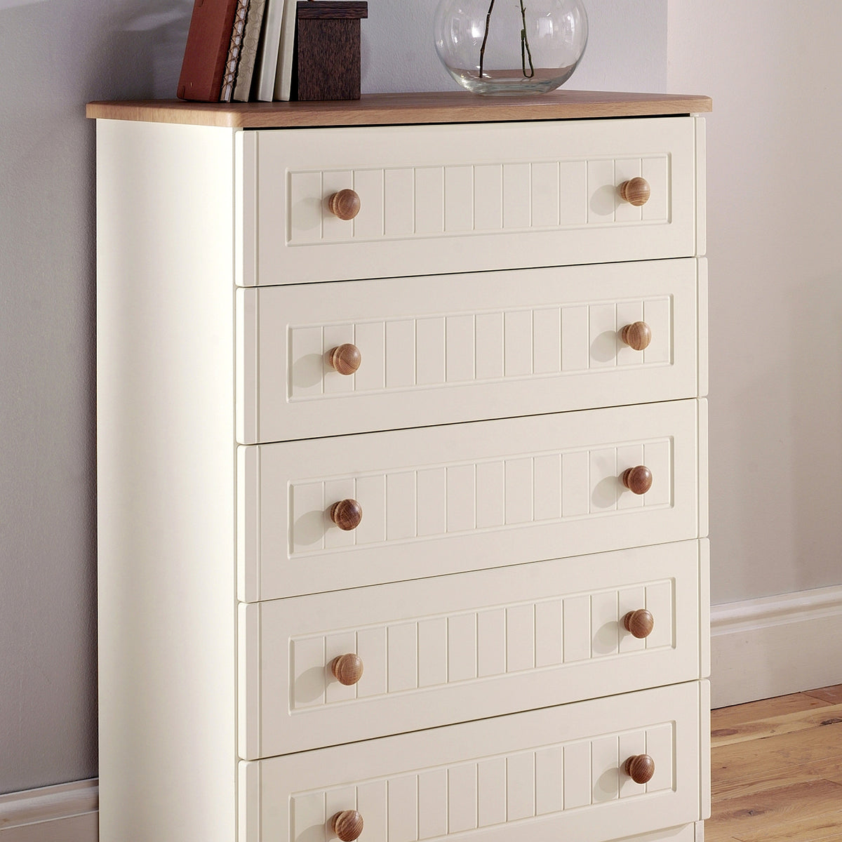 Brixham Cream 5 Drawer Chest from Roseland