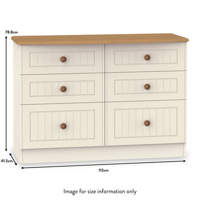 Brixham Cream 6 Drawer Wide Chest