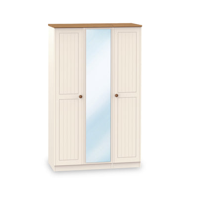 Brixham Cream Triple Mirror Wardrobe