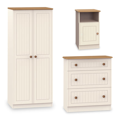 Brixham Cream 3 Piece Bedroom Set