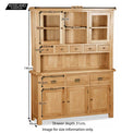 Zelah Oak Large Dresser - Size Guide