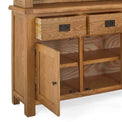 Zelah Oak Large Dresser - Close up of cupboard on dresser