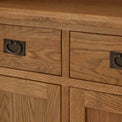 Zelah Oak Large Dresser - Close up of drawers on dresser