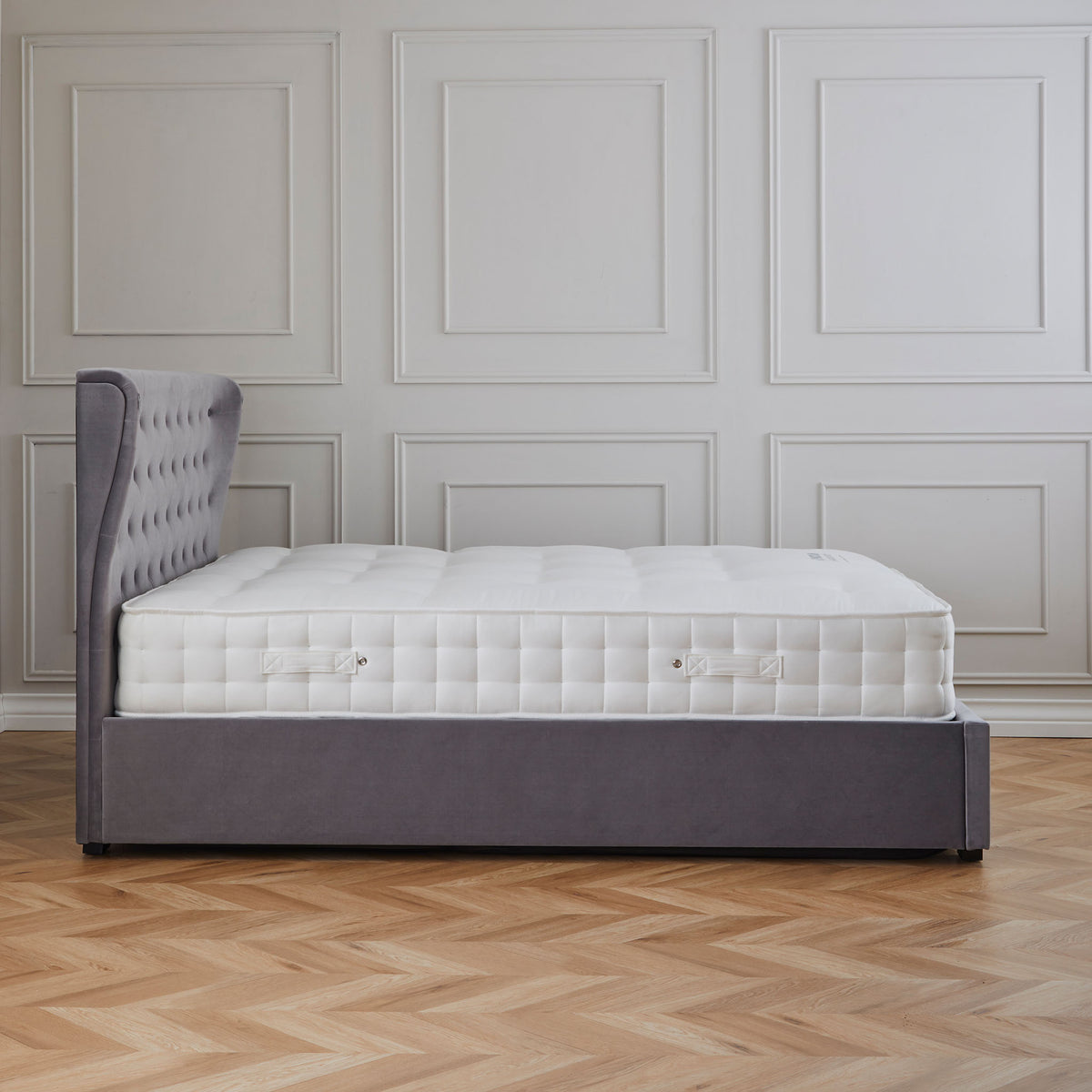 Richmond Grey Velvet Ottoman Storage Bed Frame