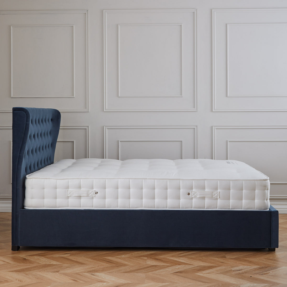 Richmond Ink blue Velvet Ottoman Storage Bed Frame