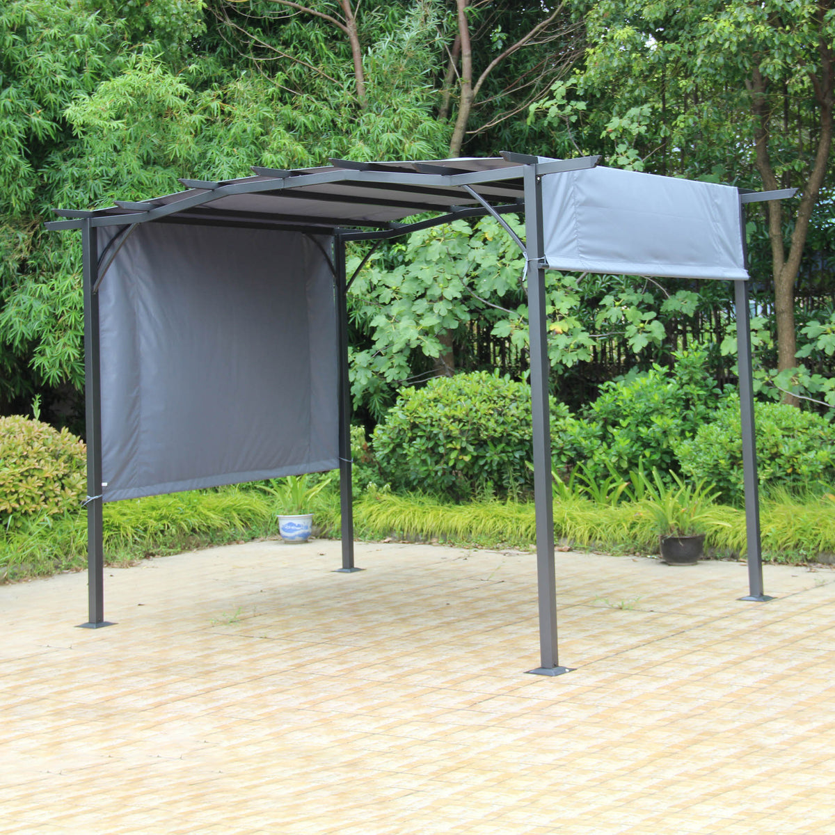 San Remo Grey Sliding Pergola Gazebo Shelter